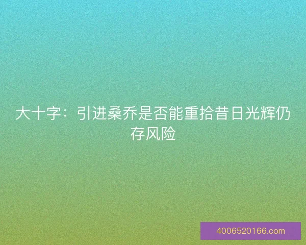 大十字：引进桑乔是否能重拾昔日光辉仍存风险